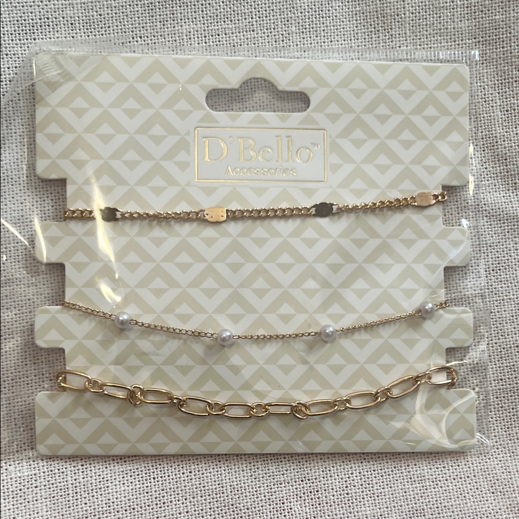 Gold And Pearl Bracelet Trio